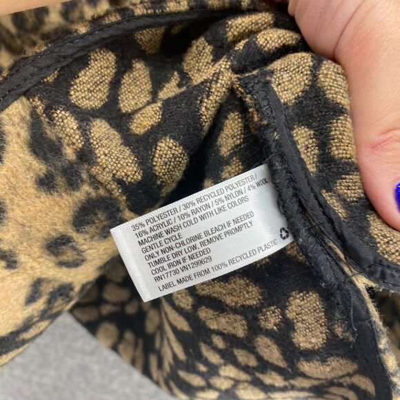 Wild Fable Jacket Women XS Beige Animal Print Collared Button Up Wool Fleece - Picture 6 of 9